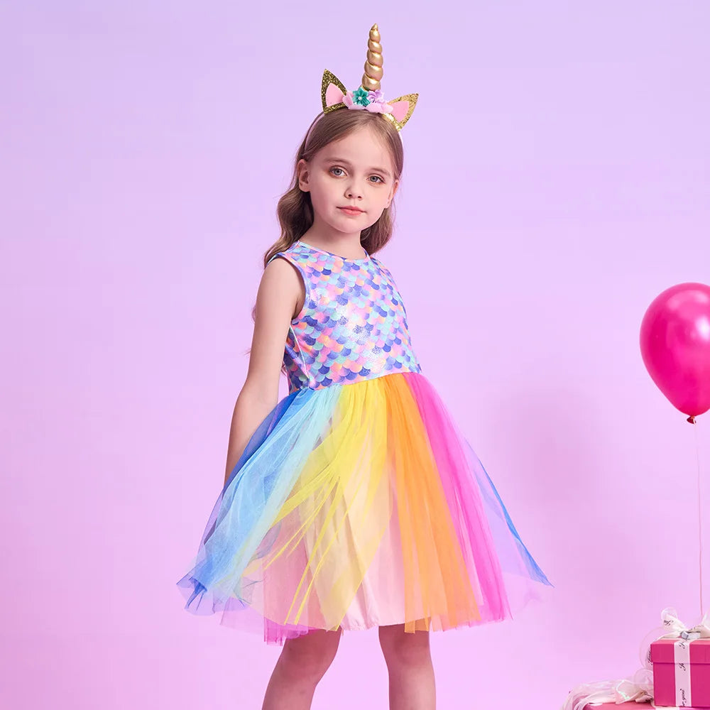 Girls mermaid print dress best sale