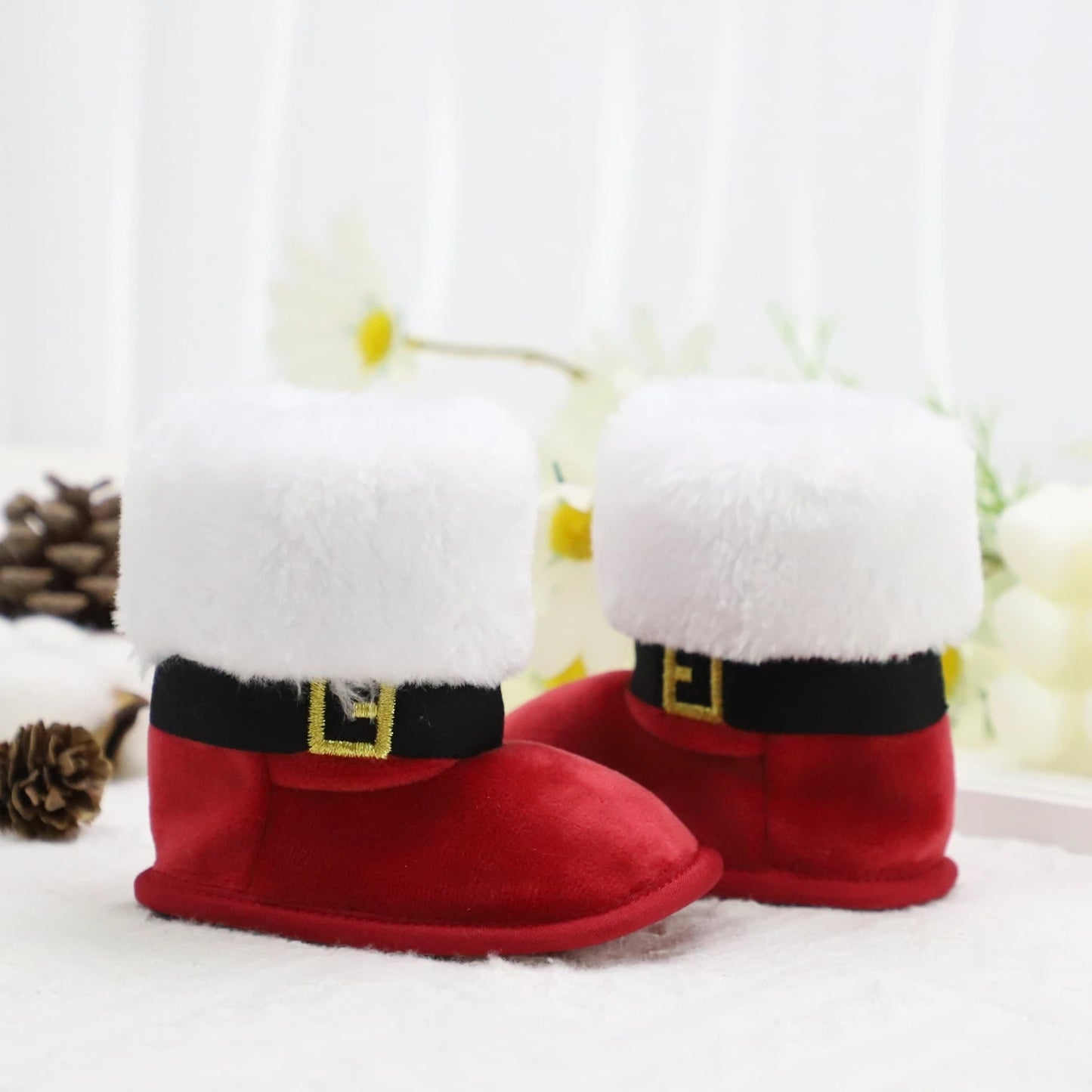 Baby Red Christmas Shoes/Booties (Age Newborn-18M)