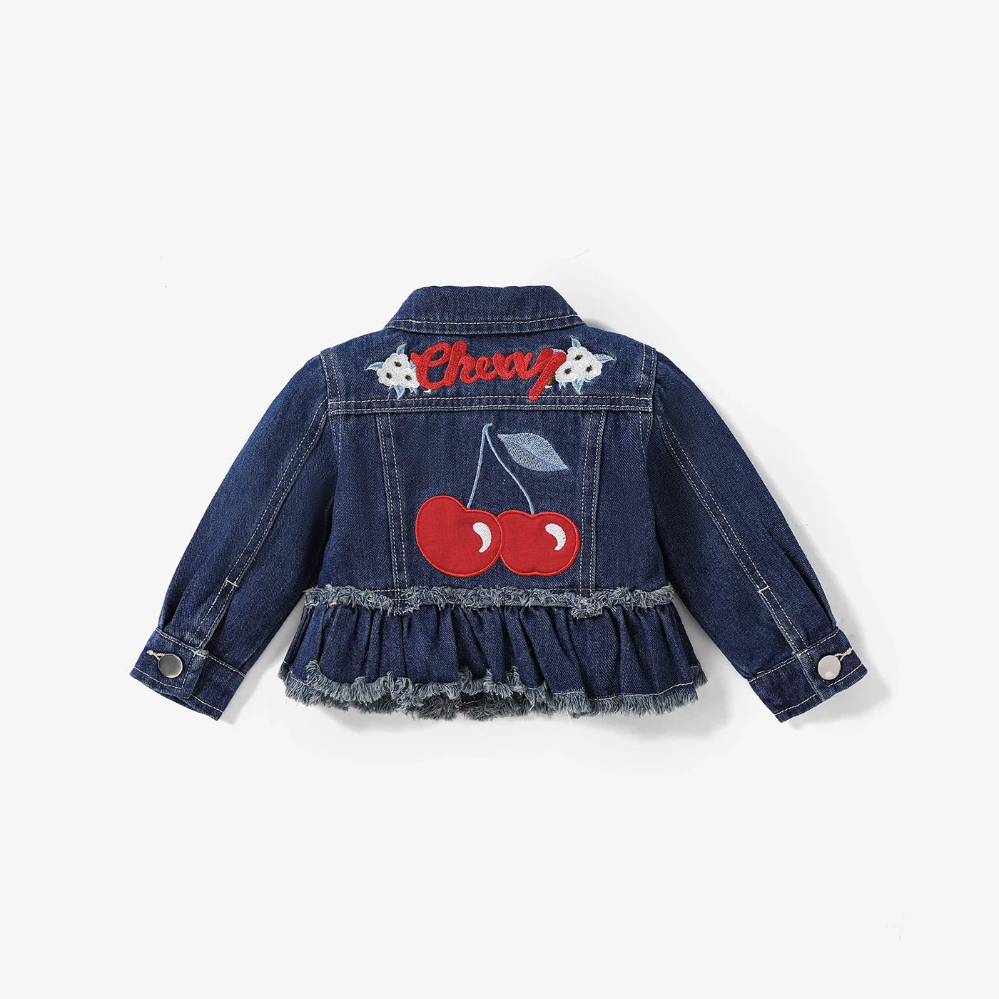 Baby Girl Cherry Denim Jacket (Age 3M-24M)