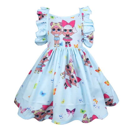 Girls LOL Surprise Print Dress & Cap  (Age 3-7YRS)