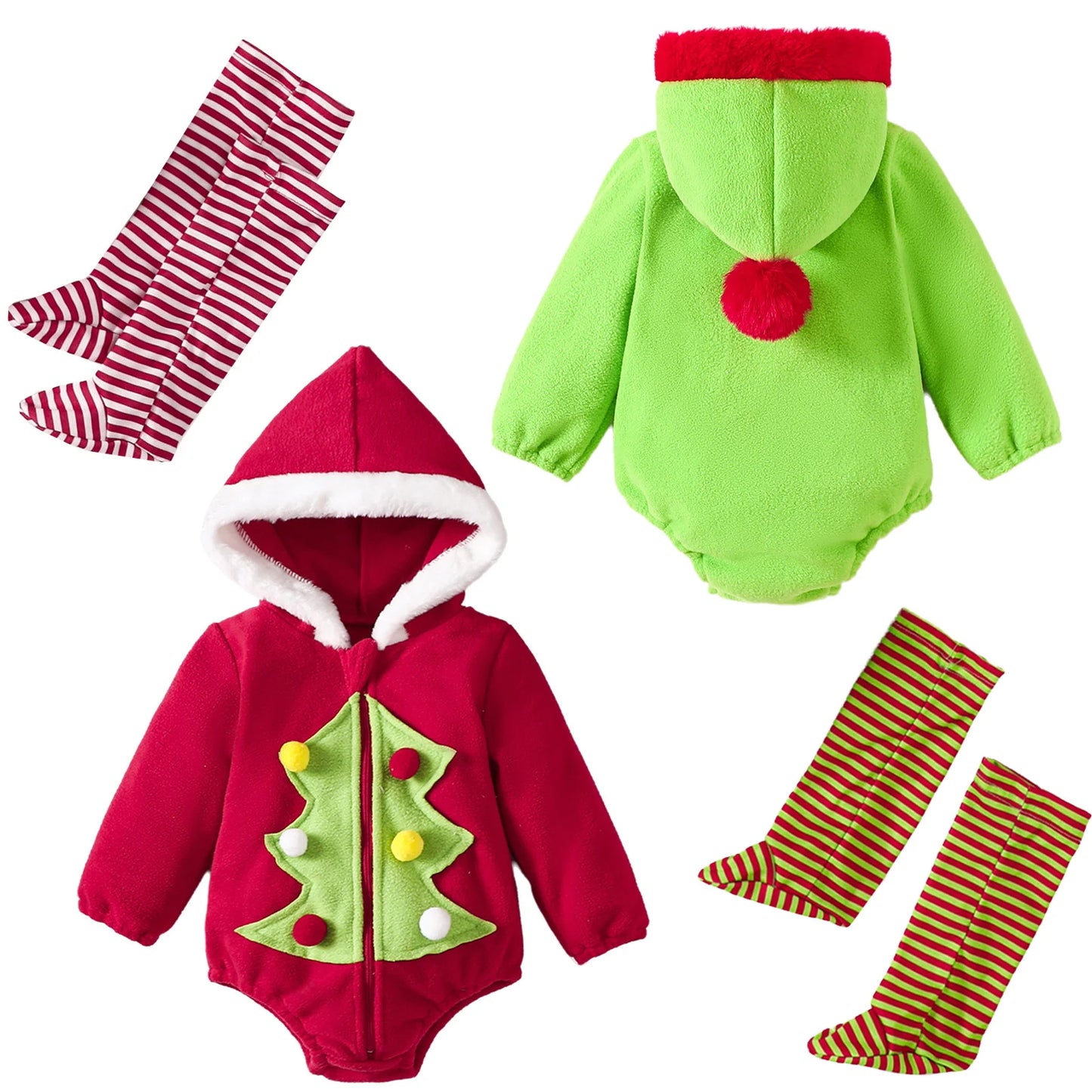 Baby/Toddler Christmas Hoodie Romper (Age 6M-3YRS)