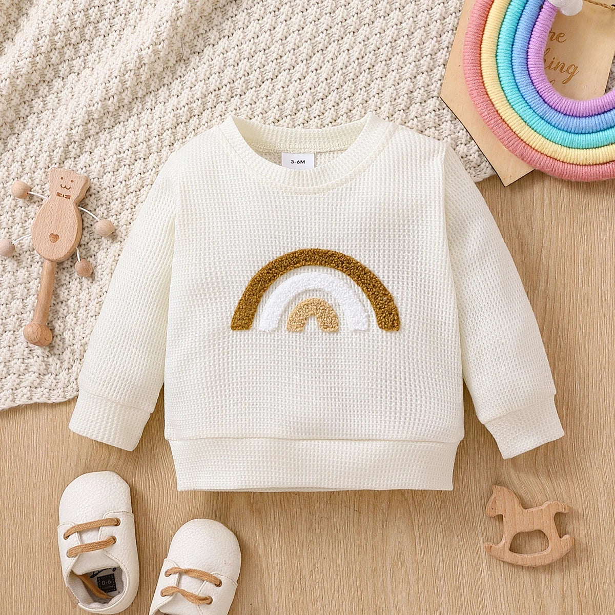 Baby Boys/Girls Rainbow Long-sleeve Pullover Sweatshirt (Age 3M-3YRS)