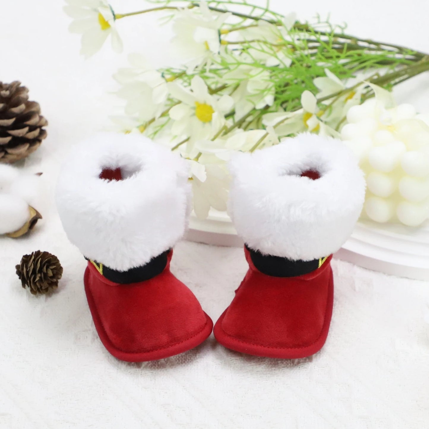 Baby Red Christmas Shoes/Booties (Age Newborn-18M)