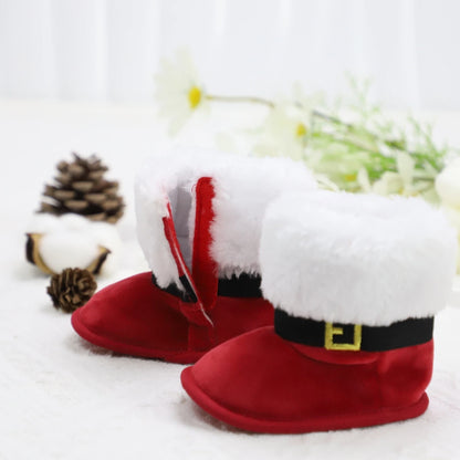 Baby Red Christmas Shoes/Booties (Age Newborn-18M)