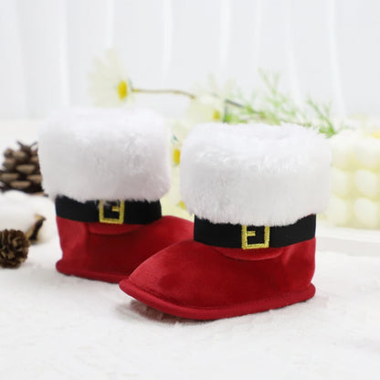 Baby Red Christmas Shoes/Booties (Age Newborn-18M)