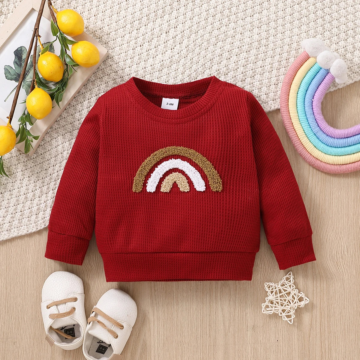 Baby Boys/Girls Rainbow Long-sleeve Pullover Sweatshirt (Age 3M-3YRS)