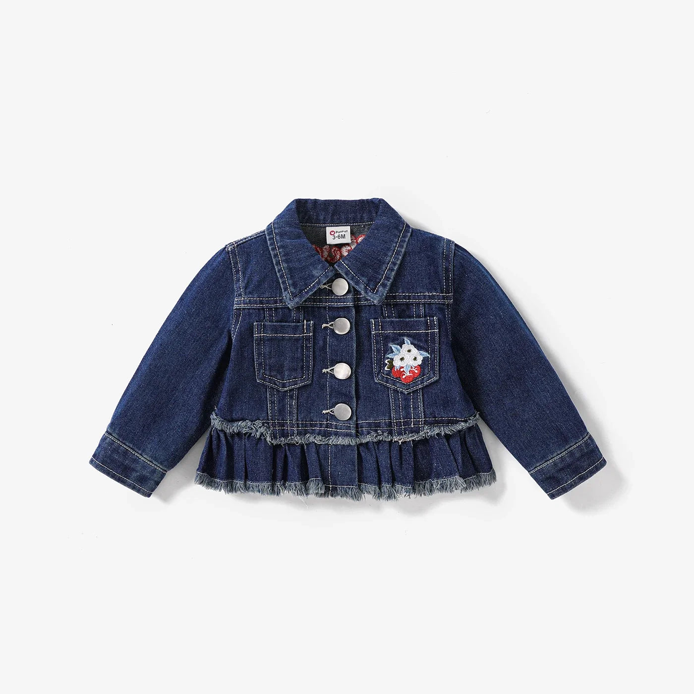 Baby Girl Cherry Denim Jacket (Age 3M-24M)