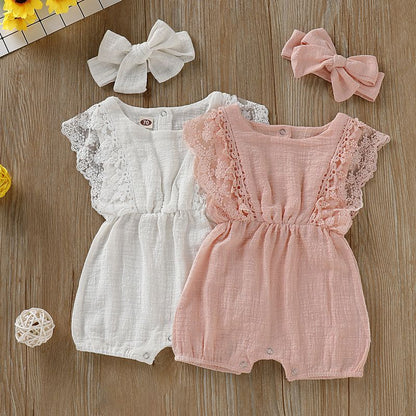 Baby Girls Romper & Headband (Age 3m-24m)