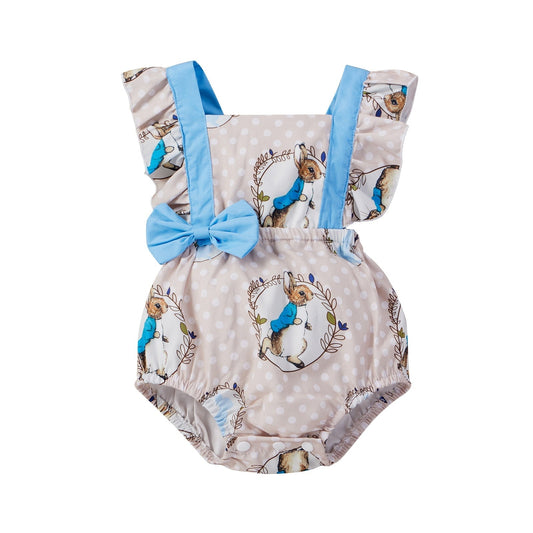 Baby Boys & Girls Blue Bunny Polka Romper (Age 6m-18m) Blue