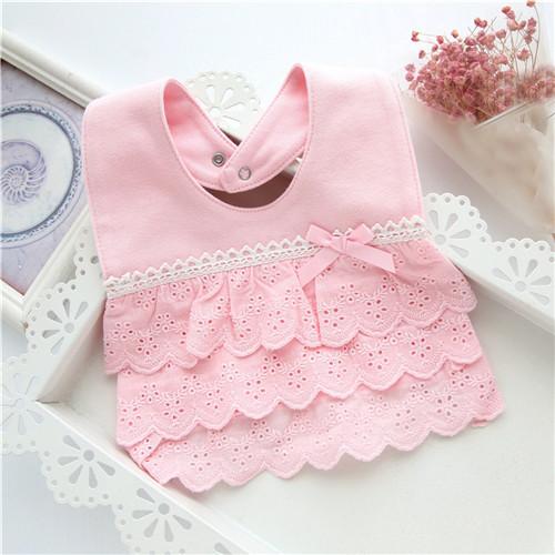 Girls Cotton Baby Bibs - One Size Pink One Size